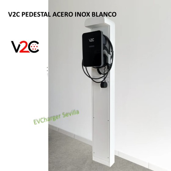 V2C PEDESTAL ACERO INOX BLANCO