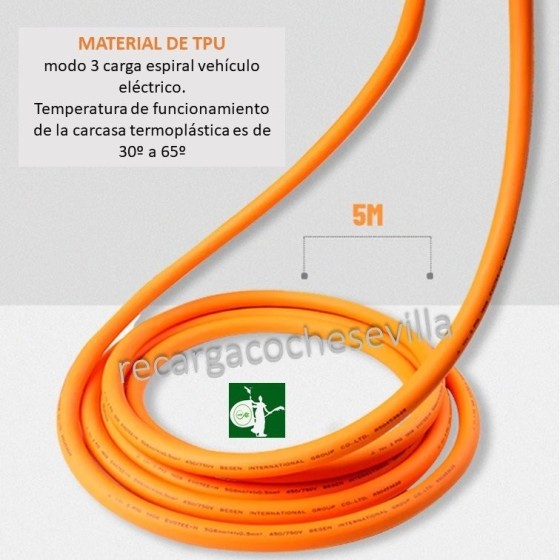 Cable carga T2 16A naranja